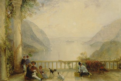 Figures on a Balcony, Probably at Westpoint by Thomas Creswick